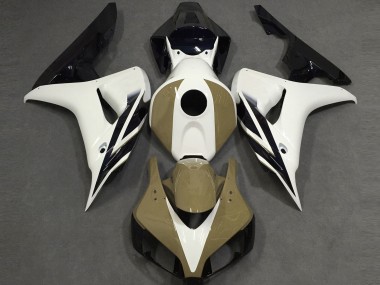 2006-2007 Gloss White Tan Black Honda CBR1000RR Motorcycle Fairings