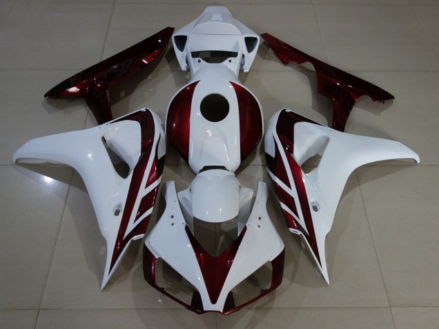 2006-2007 Gloss White and Deep Red Honda CBR1000RR Motorcycle Fairings 2006-2007 Gloss White and Deep Red Honda CBR1000RR Motorcycle Fairings