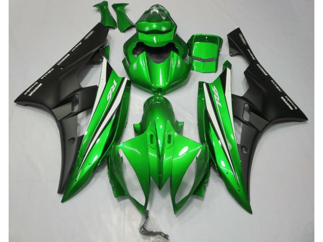 2006-2007 Green Black and White Yamaha R6 Motorcycle Fairings 2006-2007 Green Black and White Yamaha R6 Motorcycle Fairings