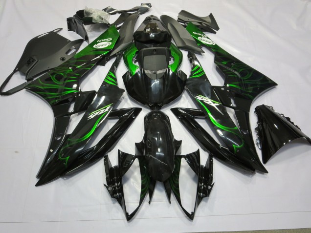 2006-2007 Green Flame Yamaha R6 Motorcycle Fairings 2006-2007 Green Flame Yamaha R6 Motorcycle Fairings