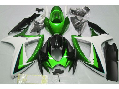 2006-2007 Green & White Suzuki GSXR 600-750 Motorcycle Fairings