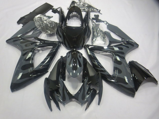 2006-2007 Grey Flame Suzuki GSXR 600-750 Motorcycle Fairings 2006-2007 Grey Flame Suzuki GSXR 600-750 Motorcycle Fairings