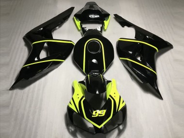2006-2007 High Viz and Black CBR Honda CBR1000RR Motorcycle Fairings