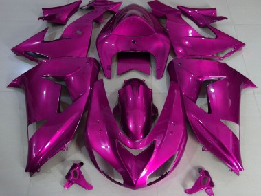 2006-2007 Hot Pink Plain Kawasaki ZX10R Motorcycle Fairings