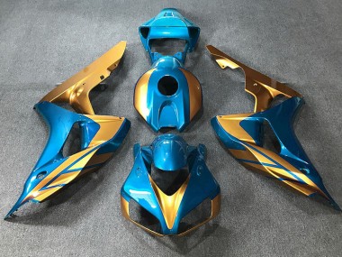 2006-2007 Light Blue & Gold Honda CBR1000RR Motorcycle Fairings