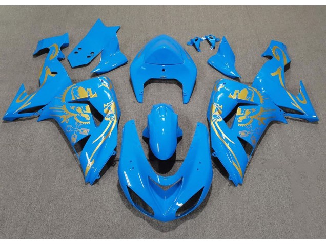 2006-2007 Light Blue & Gold Kawasaki ZX10R Motorcycle Fairings 2006-2007 Light Blue & Gold Kawasaki ZX10R Motorcycle Fairings