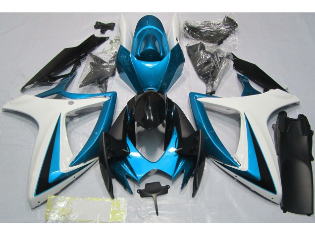 2006-2007 Light Blue & White Suzuki GSXR 600-750 Motorcycle Fairings 2006-2007 Light Blue & White Suzuki GSXR 600-750 Motorcycle Fairings