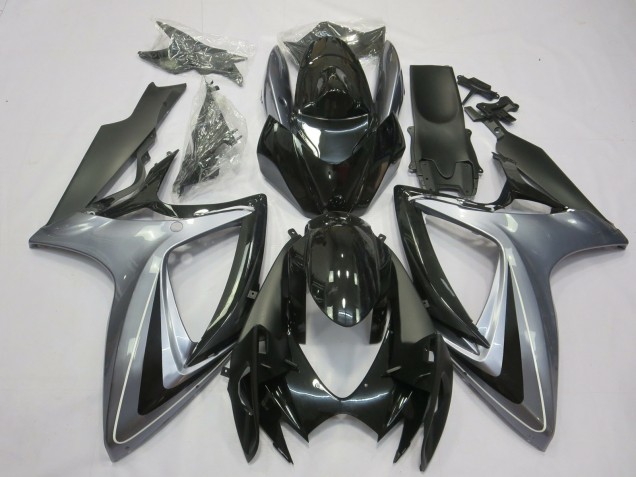 2006-2007 Light Silver And Black Suzuki GSXR 600-750 Motorcycle Fairings 2006-2007 Light Silver And Black Suzuki GSXR 600-750 Motorcycle Fairings