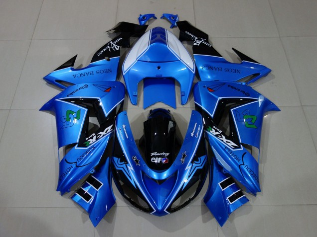 2006-2007 Liquid Blue & Logos Kawasaki ZX10R Motorcycle Fairings 2006-2007 Liquid Blue & Logos Kawasaki ZX10R Motorcycle Fairings