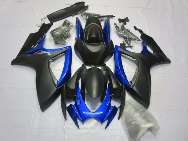 2006-2007 Matte Black Gloss Blue Suzuki GSXR 600-750 Motorcycle Fairings 2006-2007 Matte Black Gloss Blue Suzuki GSXR 600-750 Motorcycle Fairings