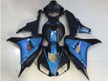 2006-2007 Matte Black & Light Blue Honda CBR1000RR Motorcycle Fairings