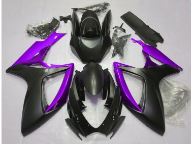 2006-2007 Matte Black & Purple Suzuki GSXR 600-750 Motorcycle Fairings