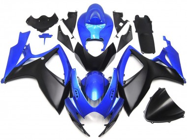 2006-2007 Matte Black and Blue OEM Custom Style Suzuki GSXR 600-750 Motorcycle Fairings