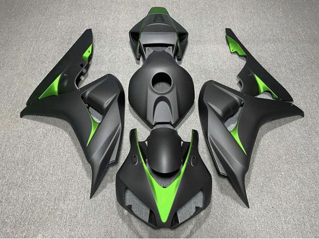 2006-2007 Matte Black and Green Honda CBR1000RR Motorcycle Fairings 2006-2007 Matte Black and Green Honda CBR1000RR Motorcycle Fairings