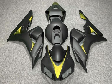 2006-2007 Matte Black and Yellow Honda CBR1000RR Motorcycle Fairings