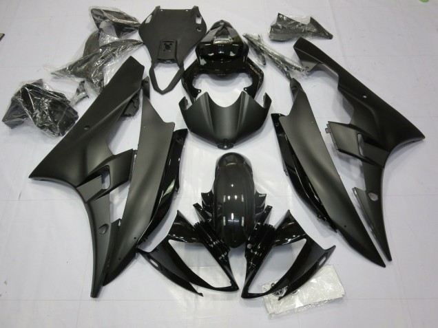 2006-2007 Matte and Gloss Black Yamaha R6 Motorcycle Fairings 2006-2007 Matte and Gloss Black Yamaha R6 Motorcycle Fairings