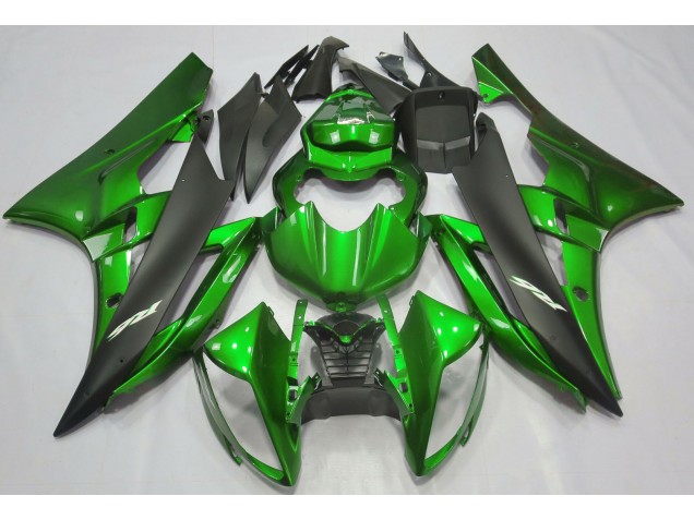 2006-2007 Metallic Green & Black Yamaha R6 Motorcycle Fairings 2006-2007 Metallic Green & Black Yamaha R6 Motorcycle Fairings