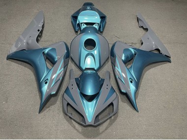 2006-2007 Nardo Grey and Light Blue Honda CBR1000RR Motorcycle Fairings