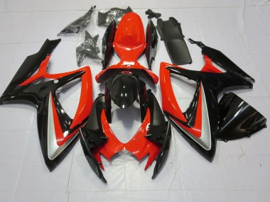 2006-2007 Orange Silver and Black Suzuki GSXR 600-750 Motorcycle Fairings