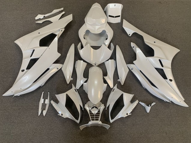 2006-2007 Pearl White Yamaha R6 Motorcycle Fairings 2006-2007 Pearl White Yamaha R6 Motorcycle Fairings