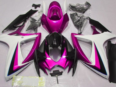 2006-2007 Pink & White Suzuki GSXR 600-750 Motorcycle Fairings