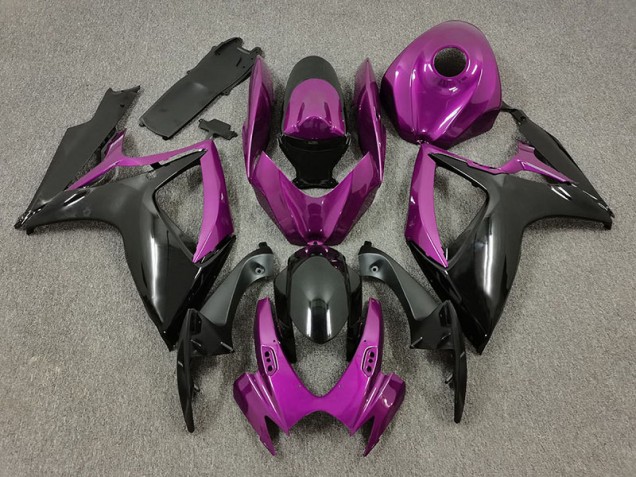 2006-2007 Purple and Black Suzuki GSXR 600-750 Motorcycle Fairings 2006-2007 Purple and Black Suzuki GSXR 600-750 Motorcycle Fairings