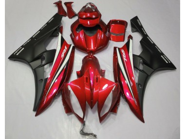 2006-2007 Red Black and White Yamaha R6 Motorcycle Fairings