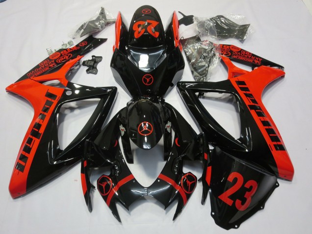 2006-2007 Red Jordan Suzuki GSXR 600-750 Motorcycle Fairings 2006-2007 Red Jordan Suzuki GSXR 600-750 Motorcycle Fairings