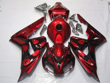 2006-2007 Red and Black Candy Honda CBR1000RR Motorcycle Fairings