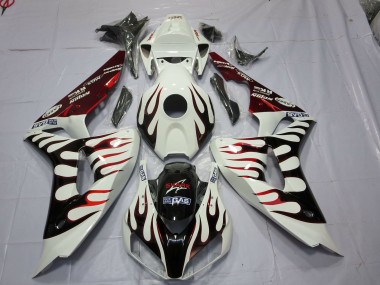 2006-2007 Red and Black Flame Honda CBR1000RR Motorcycle Fairings