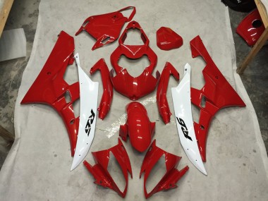 2006-2007 Red and White C2W Yamaha R6 Motorcycle Fairings