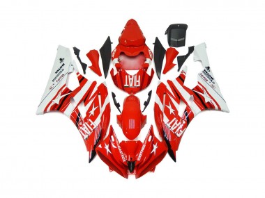 2006-2007 Red and White Star Fiat Yamaha R6 Motorcycle Fairings
