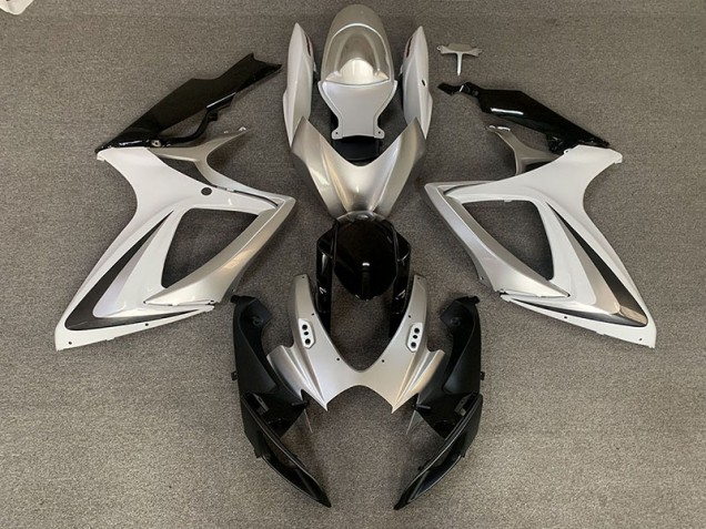 2006-2007 Silver White OEM Style Suzuki GSXR 600-750 Motorcycle Fairings 2006-2007 Silver White OEM Style Suzuki GSXR 600-750 Motorcycle Fairings
