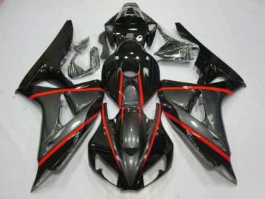2006-2007 Silver and Black Honda CBR1000RR Motorcycle Fairings
