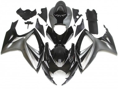 2006-2007 Silver and Black Special OEM Style Suzuki GSXR 600-750 Motorcycle Fairings