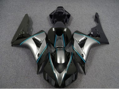 2006-2007 Silver with Blue Pin Stripe Honda CBR1000RR Motorcycle Fairings