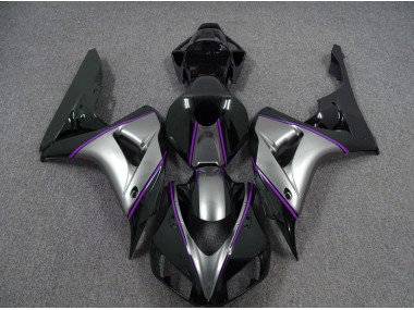 2006-2007 Silver with Dark Purple Pin Stripe Honda CBR1000RR Motorcycle Fairings