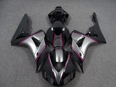 2006-2007 Silver with Pink Pin Stripe Honda CBR1000RR Motorcycle Fairings