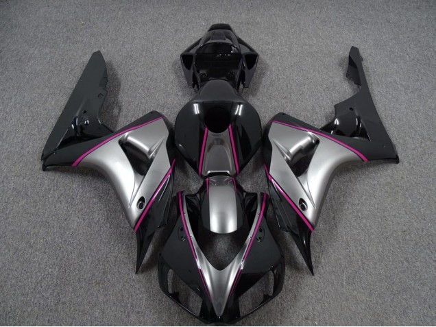 2006-2007 Silver with Pink Pin Stripe Honda CBR1000RR Motorcycle Fairings 2006-2007 Silver with Pink Pin Stripe Honda CBR1000RR Motorcycle Fairings