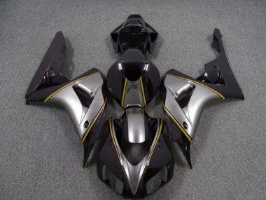 2006-2007 Silver with Yellow Pin Stripe Honda CBR1000RR Motorcycle Fairings