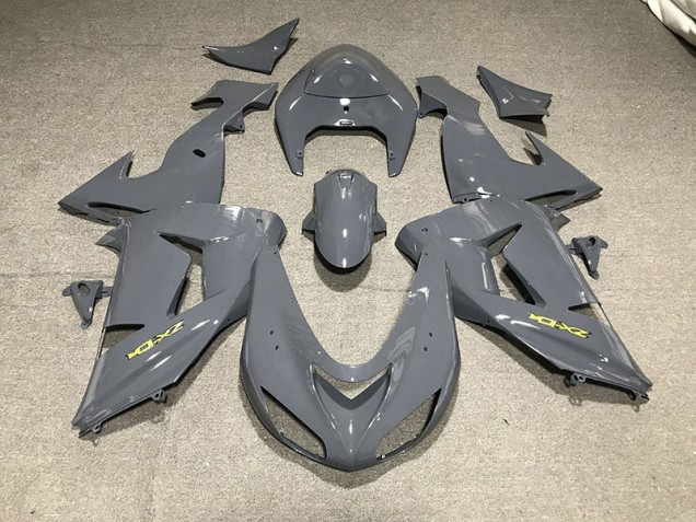 2006-2007 Smooth Gray & Yellow Kawasaki ZX10R Motorcycle Fairings 2006-2007 Smooth Gray & Yellow Kawasaki ZX10R Motorcycle Fairings