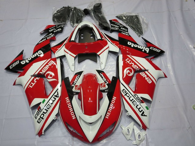 2006-2007 White Red Kawasaki ZX10R Motorcycle Fairings 2006-2007 White Red Kawasaki ZX10R Motorcycle Fairings