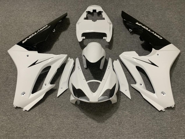 2006-2008 Gloss White and Black Triumph Daytona 675 Motorcycle Fairings 2006-2008 Gloss White and Black Triumph Daytona 675 Motorcycle Fairings