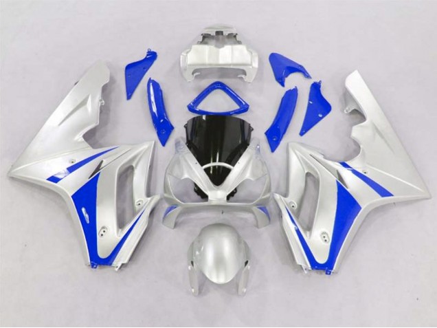 2006-2008 Silver and Blue Triumph Daytona 675 Motorcycle Fairings 2006-2008 Silver and Blue Triumph Daytona 675 Motorcycle Fairings