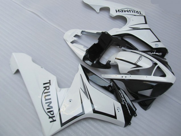 2006-2008 White Silver and Black Triumph Daytona 675 Motorcycle Fairings 2006-2008 White Silver and Black Triumph Daytona 675 Motorcycle Fairings