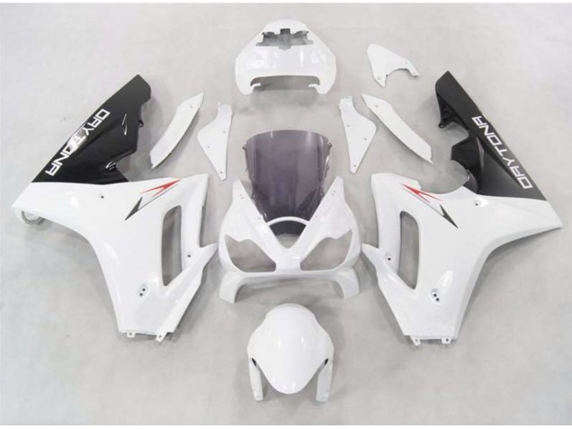 2006-2008 White w Black lowers Triumph Daytona 675 Motorcycle Fairings