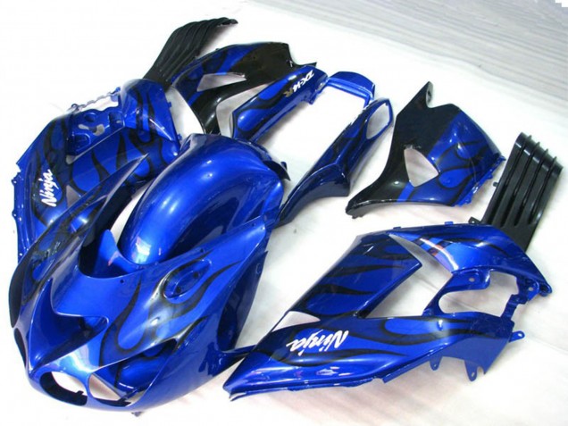 2006-2011 Blue Flame Kawasaki ZX14R Motorcycle Fairings 2006-2011 Blue Flame Kawasaki ZX14R Motorcycle Fairings