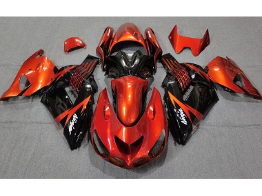 2006-2011 Burnt Orange Black Kawasaki ZX14R Motorcycle Fairings
