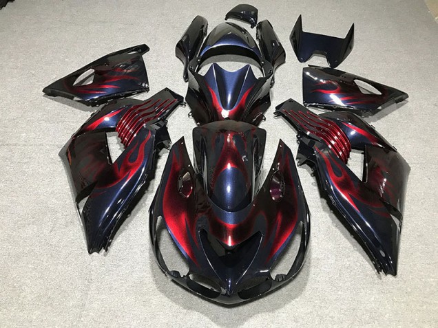 2006-2011 Flame Kawasaki ZX14R Motorcycle Fairings 2006-2011 Flame Kawasaki ZX14R Motorcycle Fairings