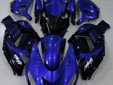 2006-2011 Gloss Blue and Black Kawasaki ZX14R Motorcycle Fairings